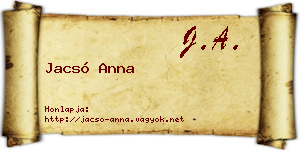 Jacsó Anna névjegykártya
