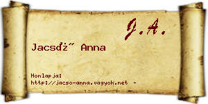 Jacsó Anna névjegykártya