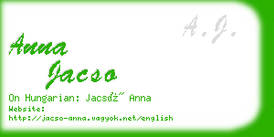 anna jacso business card